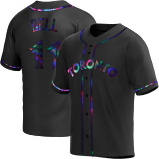 Replica George Bell Men's Toronto Blue Jays Alternate Jersey - Black Holographic