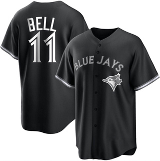 Replica George Bell Men's Toronto Blue Jays Jersey - Black/White