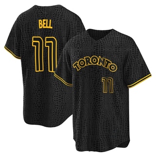 Replica George Bell Men's Toronto Blue Jays Snake Skin City Jersey - Black